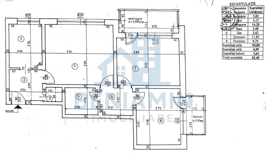 Apartament cu 3 camere semidecomandat în George Enescu