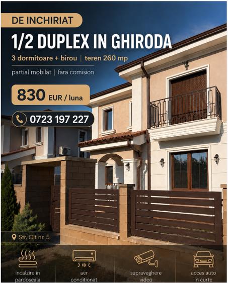 Duplex cu 5 camere cu Canalizare în Ghiroda