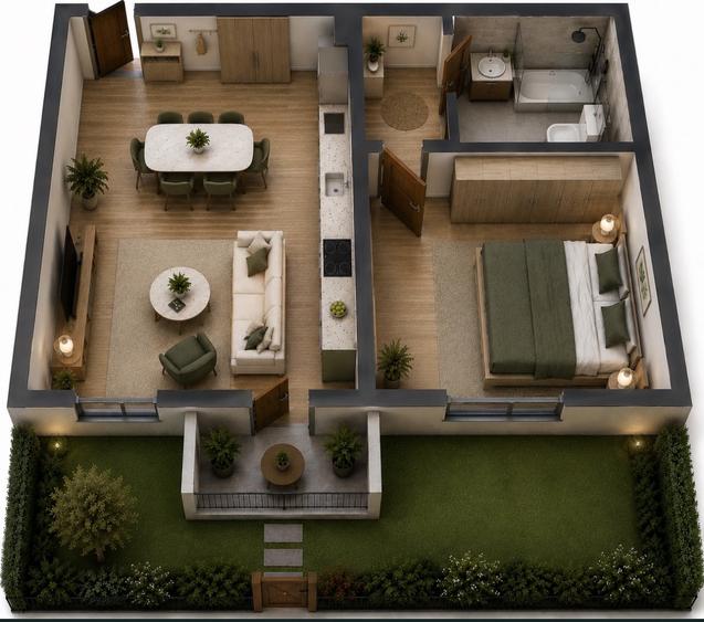 Apartament cu 2 camere în Pipera