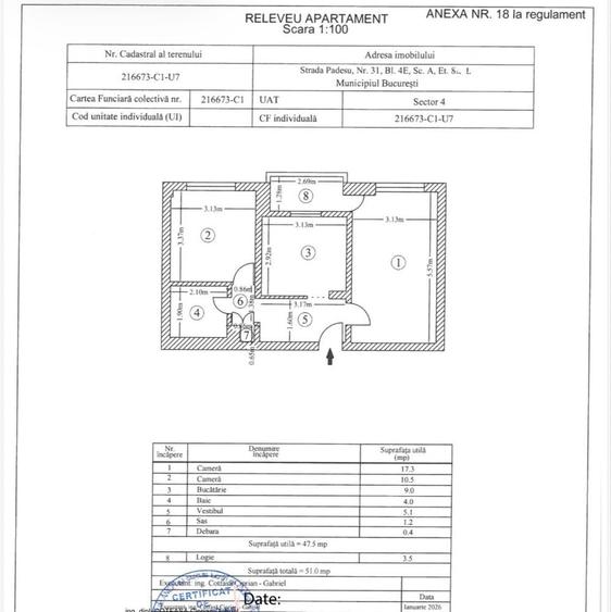 Apartament cu 2 camere decomandat în Brâncoveanu