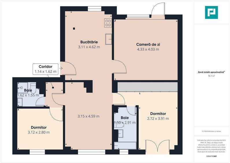 Apartament cu 4 camere decomandat, mobilat în Confecții
