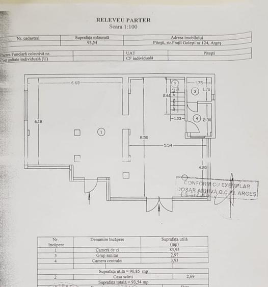 Spațiu comercial, de 376 mp, în Frații Golești