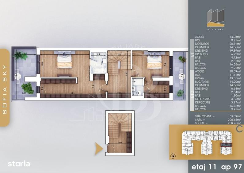 Apartament cu 4 camere în Titan