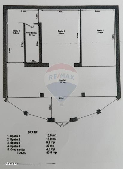Spațiu comercial, de 83.5 mp, în Cetate