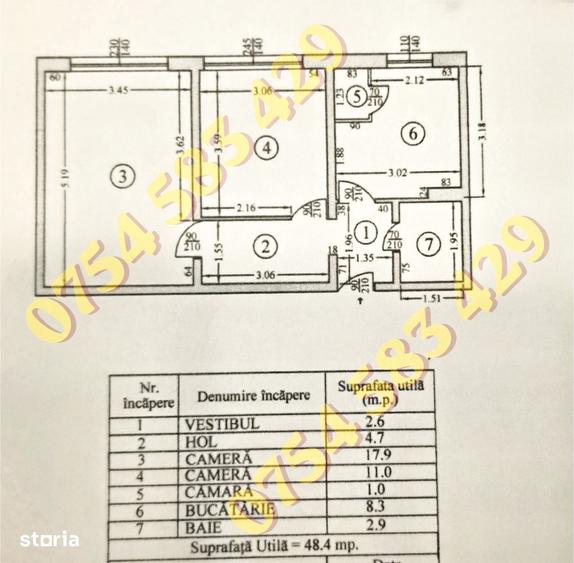 Comision 0 Apart. 2 camere decomandat, etaj 1/4, metrou V. Ialomitei - 2