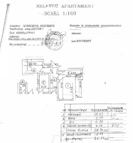 Garsonieră decomandată în Cișmigiu