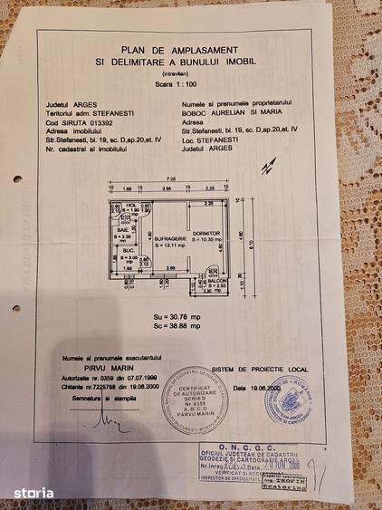 Apartament cu 2 camere în Ștefănești