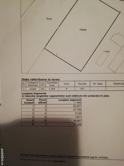 Teren de 1000 mp, în Baldovinești