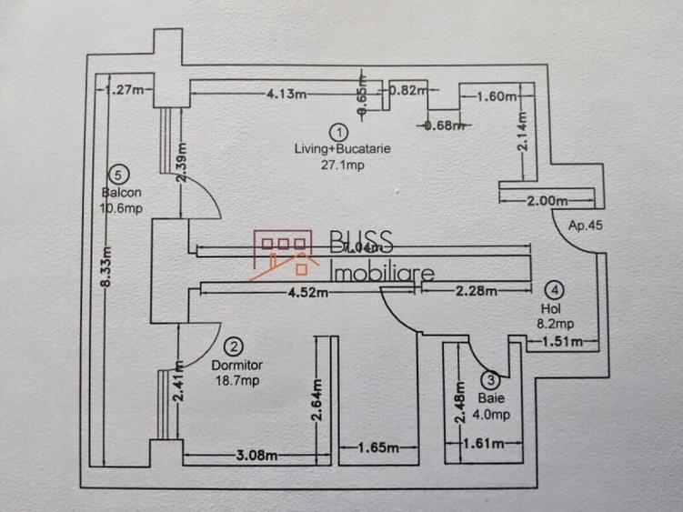 Apartament cu 2 camere decomandat în Pipera