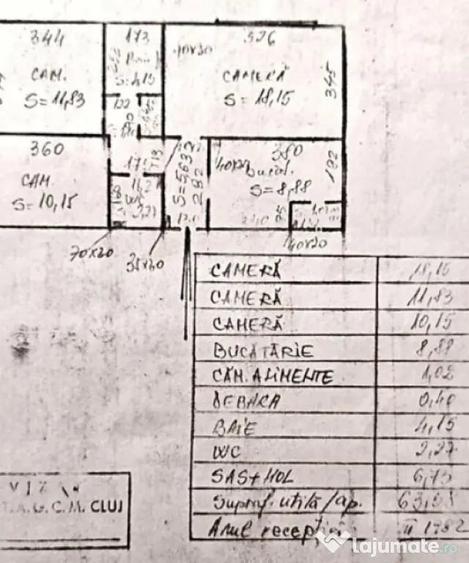 Apartament cu 3 camere, decomandat, 63.58 mp, zona Parcul Te - 8