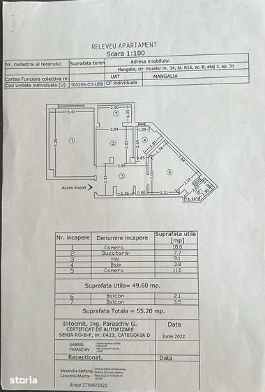 Apartament cu 2 camere în Central
