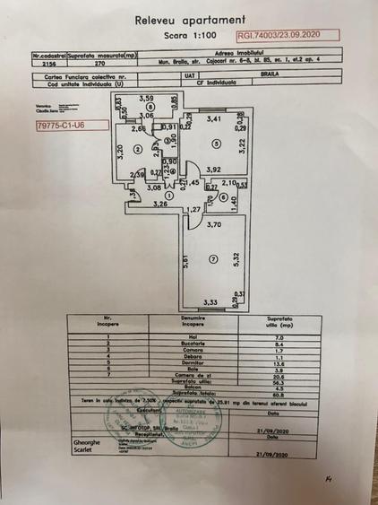 Apartament cu 2 camere decomandat în Călărași