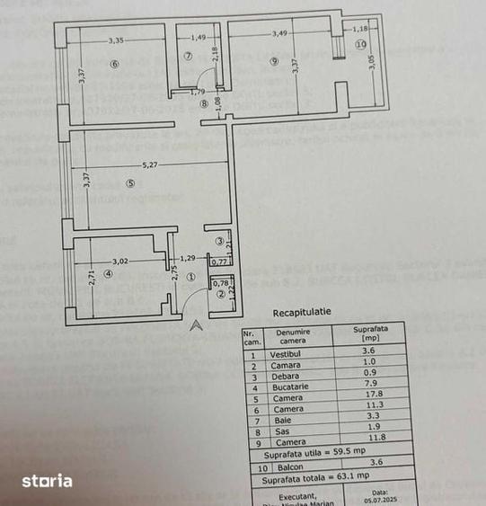 Apartament 3 camere renovat - etaj 7 - str Jean Steriadi - Titan - 1