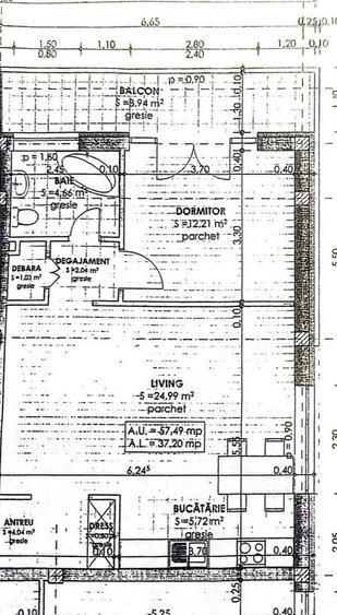 Apartament cu 2 camere semidecomandat, mobilat în Florești