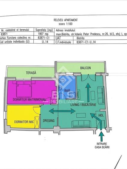 Apartament cu 3 camere decomandat în Sud