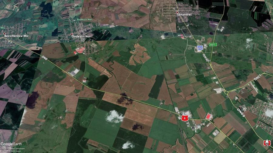 Teren Construcții extravilan de 98000 mp, în Dudeștii Noi