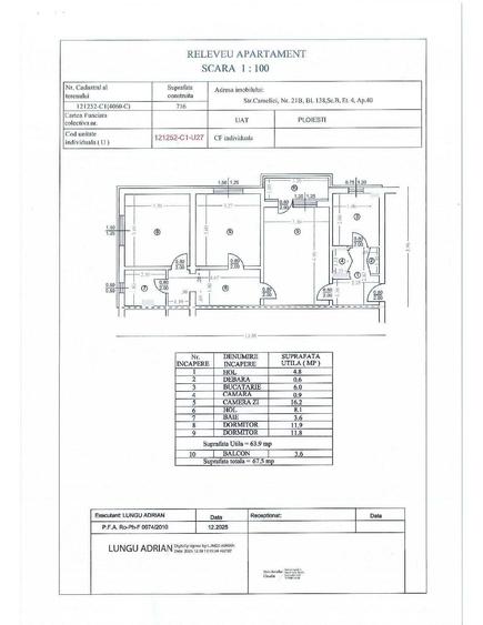 Apartament cu 3 camere semidecomandat în Nord