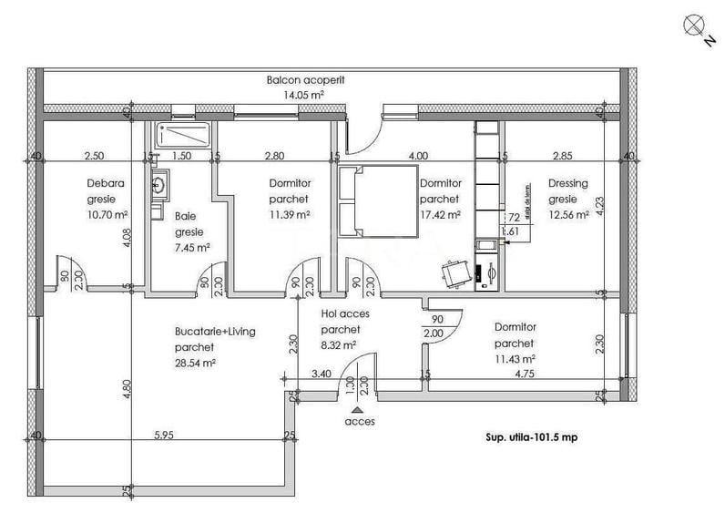 Apartament cu 4 camere decomandat, mobilat în Sânnicoară