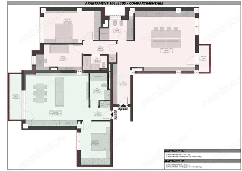 Apartament cu 2 camere semidecomandat în Central