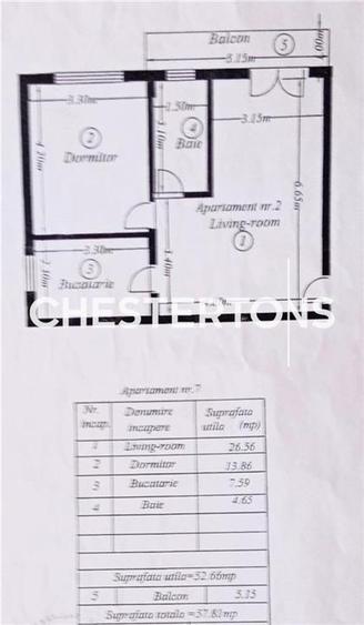 Apartament cu 2 camere decomandat în Dobroești