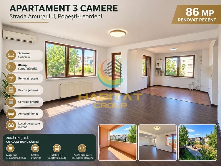 Apartament cu 3 camere semidecomandat în Central