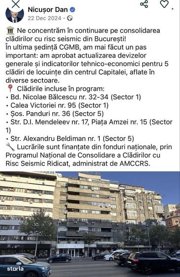 Apartament cu 3 camere în Cișmigiu