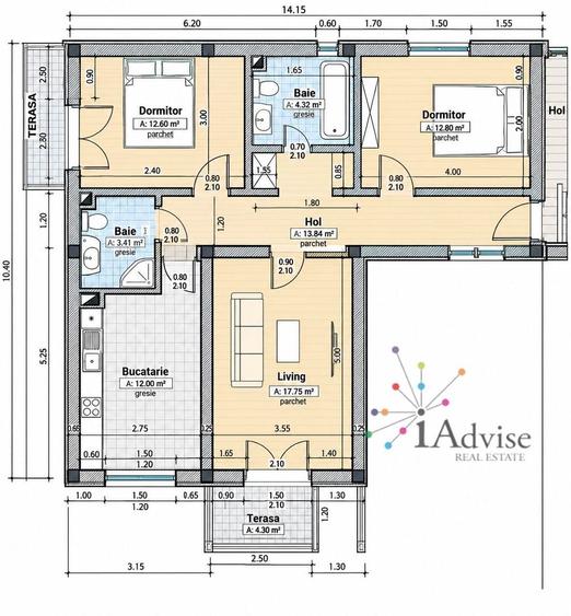 Apartament cu 3 camere decomandat, mobilat în Brașovul Vechi