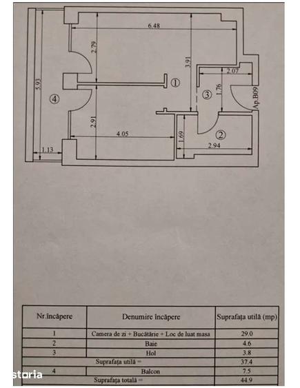 Apartament cu 2 camere în Vest