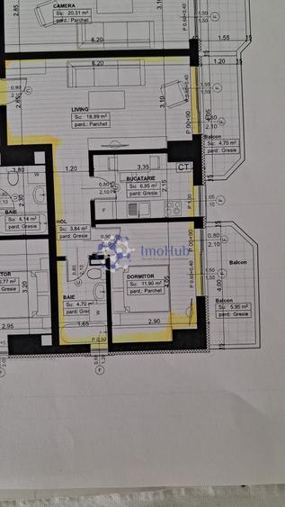 Apartament cu 2 camere semidecomandat, mobilat în Copou