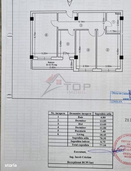 Apartament cu 3 camere decomandat în Horpaz