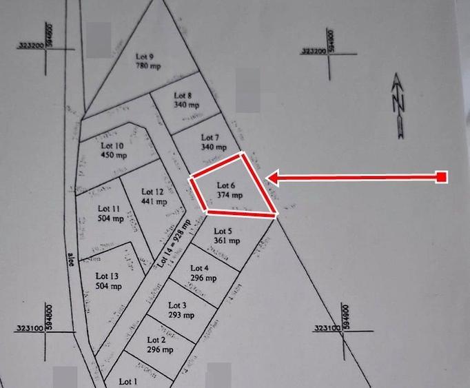 Teren Construcții intravilan de 374 mp, în Theodor Pallady