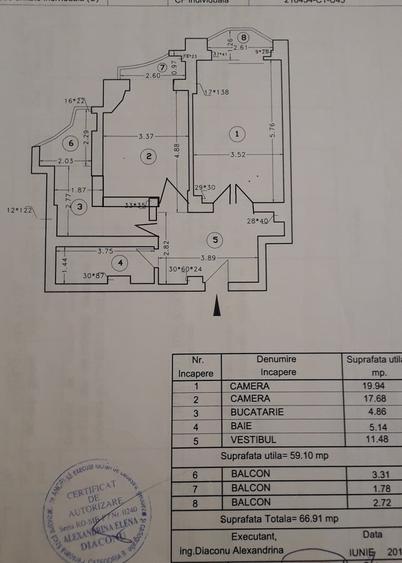 Apartament cu 2 camere decomandat în Unirii