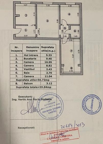 Apartament cu 3 camere semidecomandat în 1 Decembrie 1918