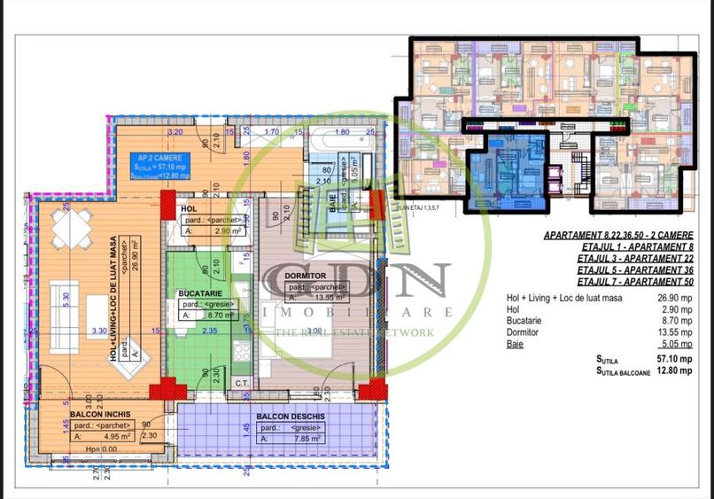 Apartament cu 2 camere decomandat în Cornitoiu