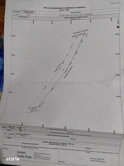 Teren de 3352 mp, în Alexandru cel Bun