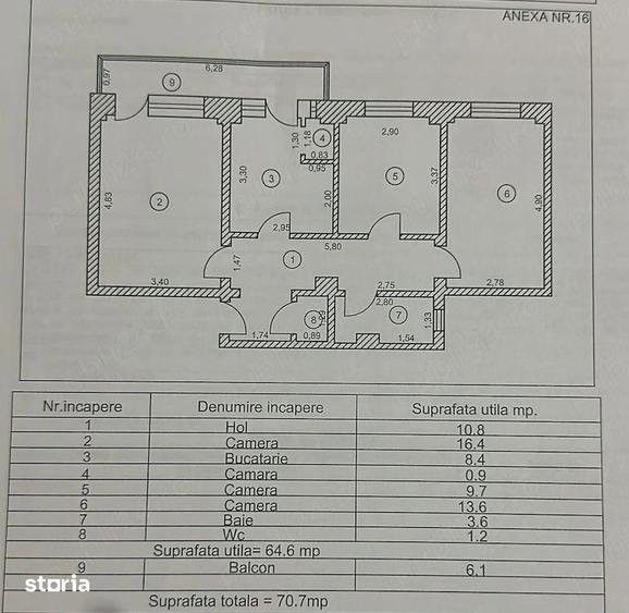 Apartament cu 3 camere în Gării