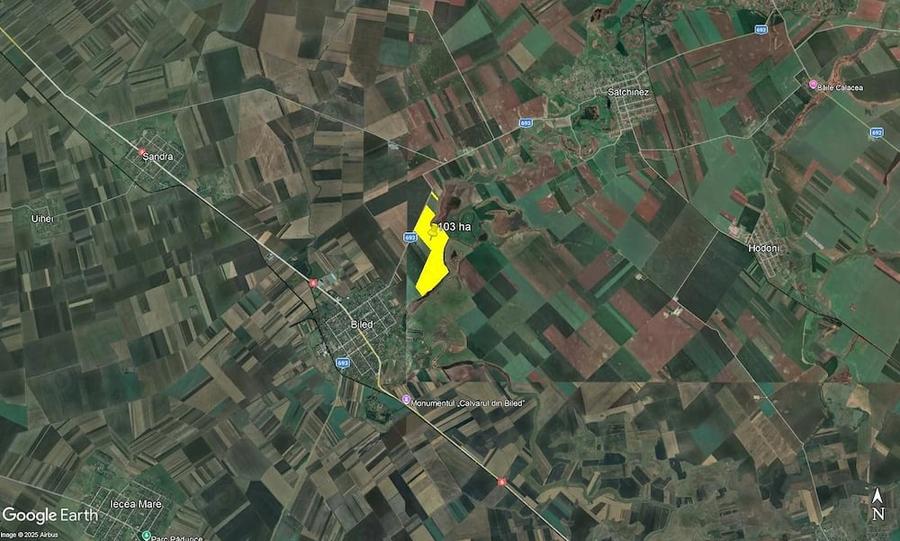 Teren de 1030000 mp, în Biled