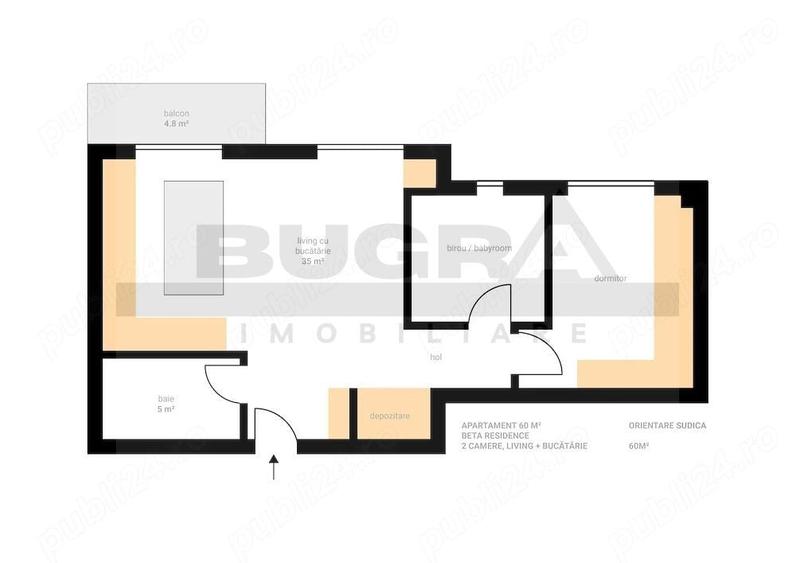 Apartament 3 camere Premium, 60mp, parcare subterana, Beta Residence - 8