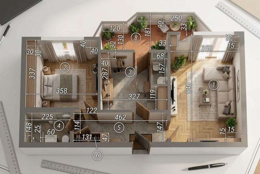 Apartament cu 2 camere decomandat în Dorobanți