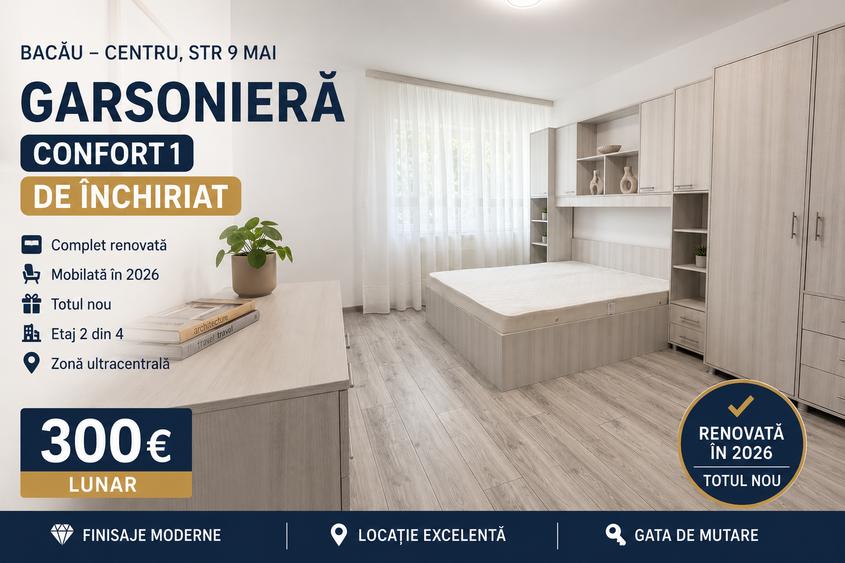 Garsonieră decomandată în 9 Mai