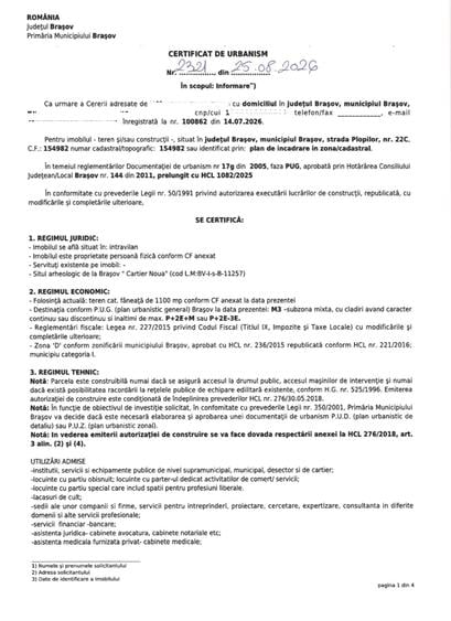 Vand 1100mp teren intravilan strada Plopilor 22C/Brasov - 7