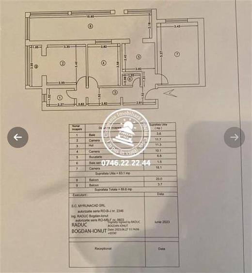 Apartament 3 camere, decomandat, 90 mp total, grădină - Frumoasa - 12