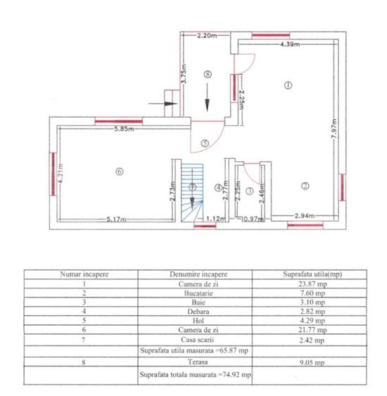 Casă individuală cu 4 camere cu Teren 287 Mp în Florești