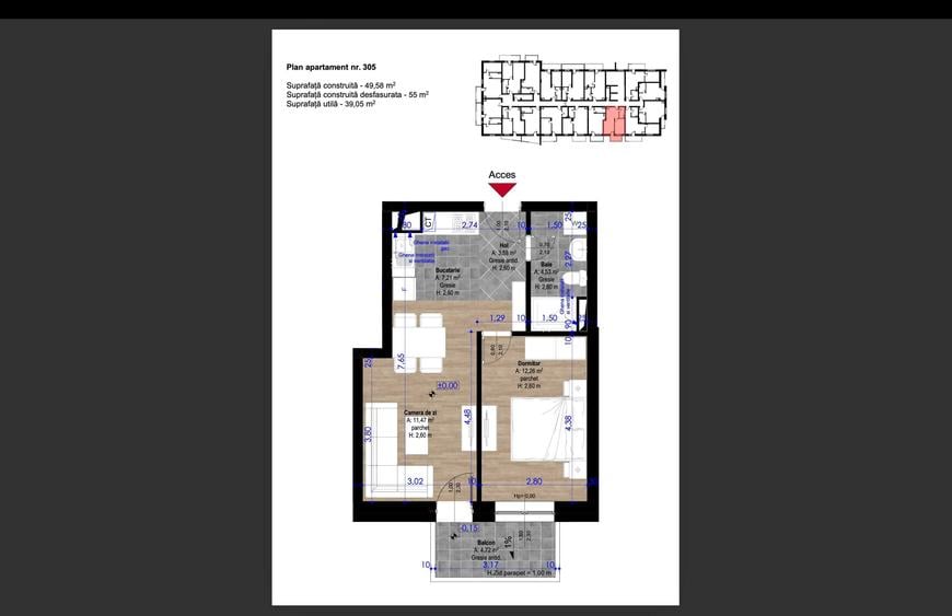 Apartament cu 2 camere în Băile Felix