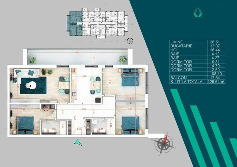 Apartament cu 4 camere decomandat în Theodor Pallady