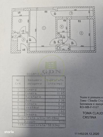 Apartament cu 2 camere, mobilat în Lujerului