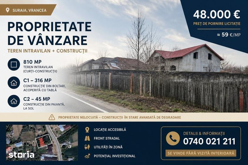 Casă cu 4 camere cu Teren 810 Mp în Suraia