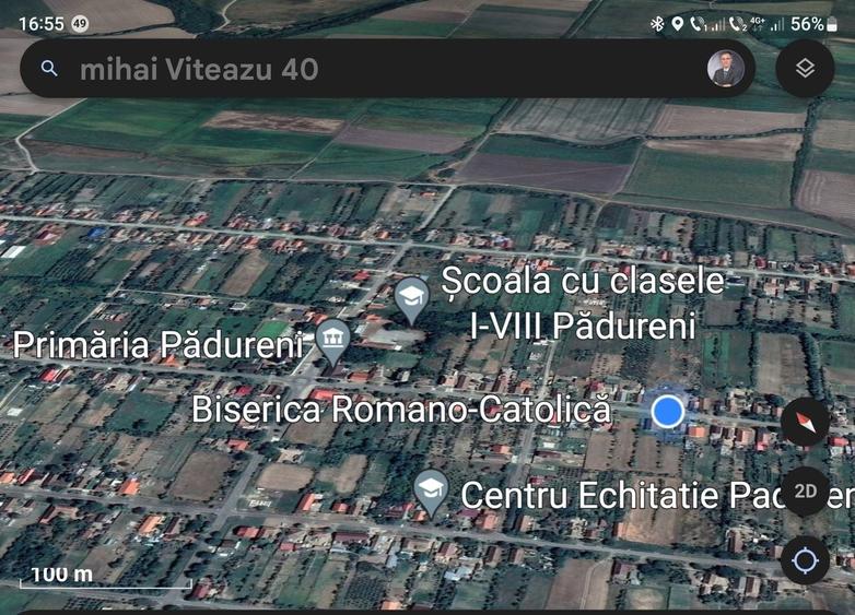 Teren Construcții intravilan de 593 mp, în Pădureni (Jebel)