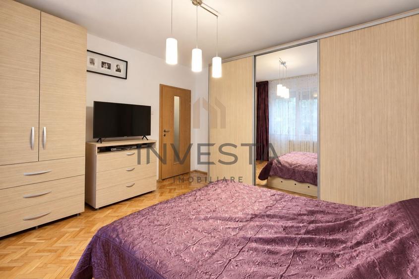 Apartament cu 3 camere semidecomandat, mobilat în Plopilor