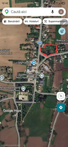 Teren intravilan de vanzare 3550 MP cu deschidere la doua drumuri asfaltate - Zona Manastirii Probot